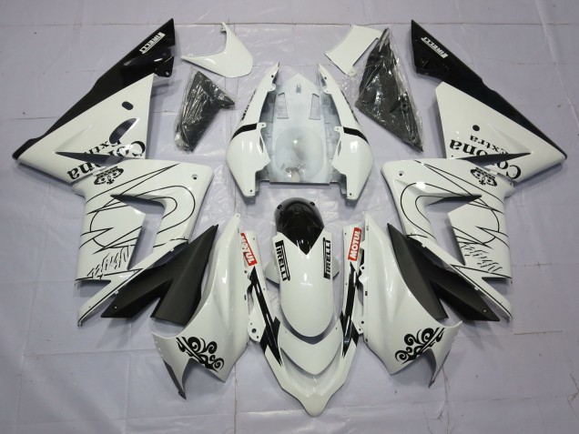 2004-2005 White Corona ZX10R Motorcycle Fairings