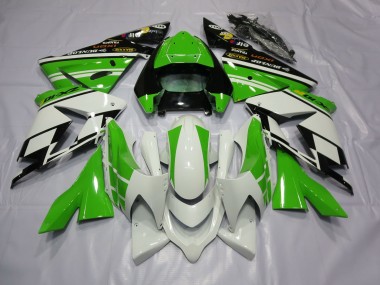 2004-2005 White Green ZX10R Motorcycle Fairings