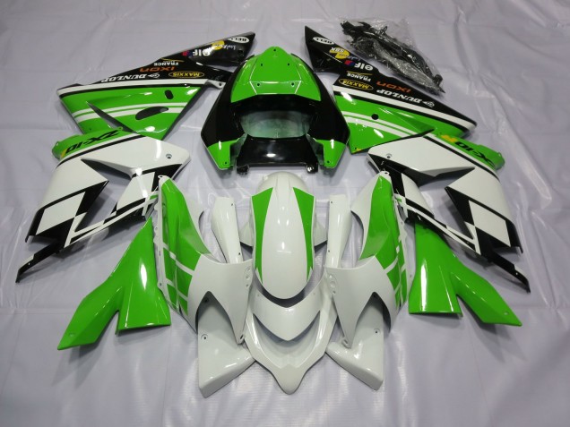 2004-2005 White Green ZX10R Motorcycle Fairings