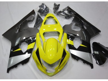 2004-2005 Yellow and Grey GSXR 600-750 Motorcycle Fairings