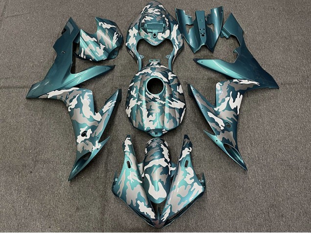 2004-2006 Dark Teal Camo R1 Motorcycle Fairings
