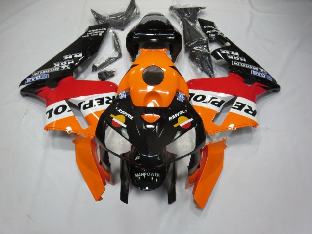 2005-2006 Black Bottom Repsol CBR600RR Motorcycle Fairings