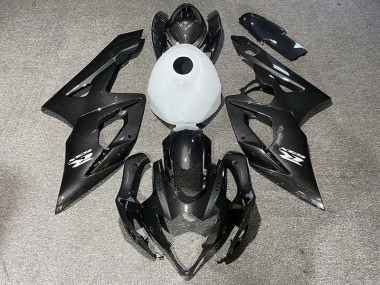 2005-2006 Carbon Fiber Style & Gloss White GSXR 1000 Motorcycle Fairings