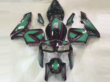 2005-2006 Emerald Green & Pink Outline CBR600RR Motorcycle Fairings