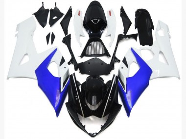 2005-2006 Gloss Blue and White Gloss Lowers GSXR 1000 Motorcycle Fairings
