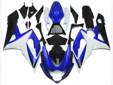 2005-2006 Gloss Blue and White GSXR 1000 Motorcycle Fairings