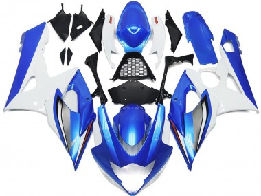 2005-2006 Gloss Blue & White GSXR 1000 Motorcycle Fairings