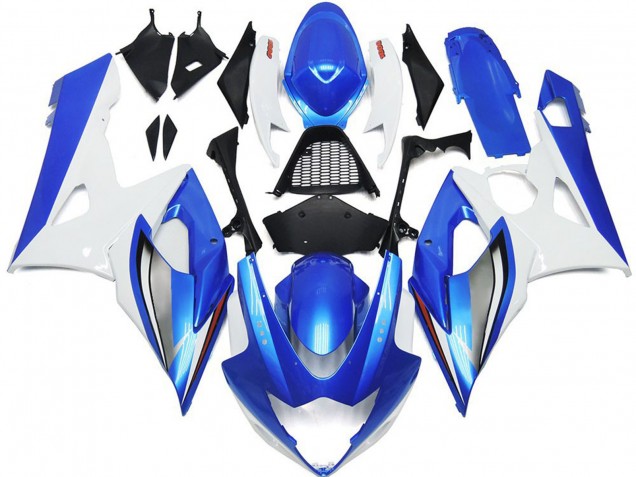 2005-2006 Gloss Blue & White GSXR 1000 Motorcycle Fairings