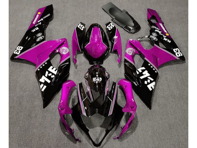 2005-2006 Gloss Pink and Black Custom GSXR 1000 Motorcycle Fairings