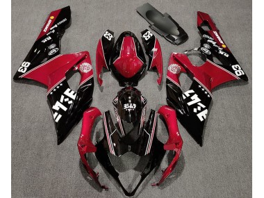 2005-2006 Gloss Red and Black Custom GSXR 1000 Motorcycle Fairings