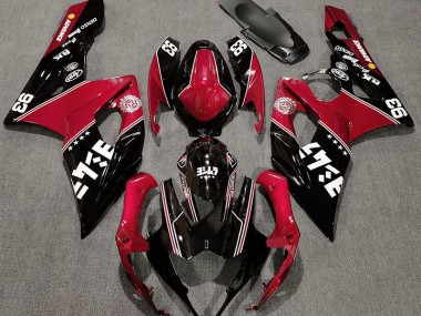 2005-2006 Gloss Red and Black Custom GSXR 1000 Motorcycle Fairings