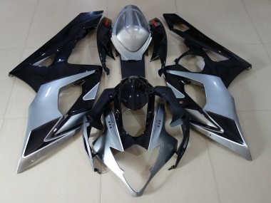 2005-2006 Gloss Silver and Black GSXR 1000 Motorcycle Fairings