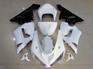 2005-2006 Gloss White & Black ZX6R Motorcycle Fairings