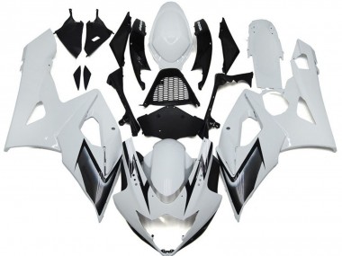 2005-2006 Gloss White Style with Silver Hints GSXR 1000 Motorcycle Fairings