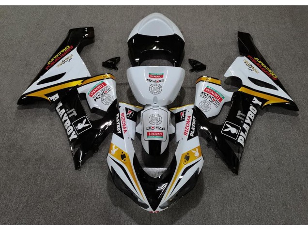 2005-2006 Gold Playboy ZX6R Motorcycle Fairings