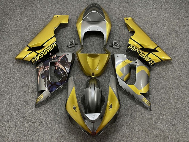 2005-2006 Gold and Silver ZX6R Motorcycle Fairings