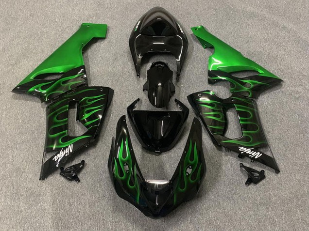 2005-2006 Green Flame ZX6R Motorcycle Fairings