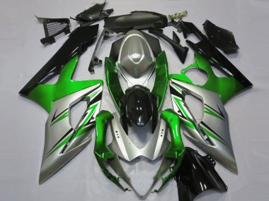 2005-2006 Green Silver and Black GSXR 1000 Motorcycle Fairings