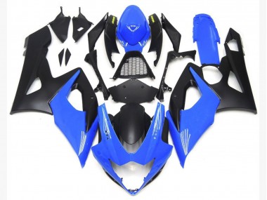 2005-2006 Light Gloss Blue and Matte Black Lowers GSXR 1000 Motorcycle Fairings