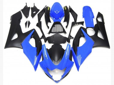2005-2006 Light Gloss Blue and Matte Black Lowers GSXR 1000 Motorcycle Fairings