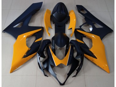 2005-2006 Matte Black & Light Orange GSXR 1000 Motorcycle Fairings