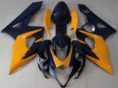 2005-2006 Matte Black & Light Orange GSXR 1000 Motorcycle Fairings