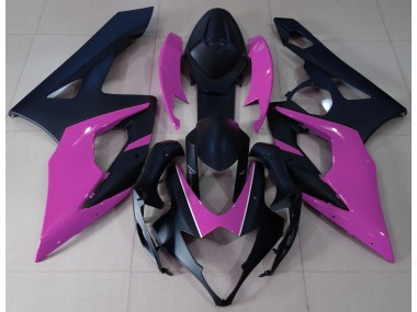 2005-2006 Matte Black & Pink GSXR 1000 Motorcycle Fairings
