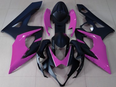 2005-2006 Matte Black & Pink GSXR 1000 Motorcycle Fairings