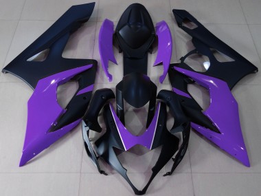 2005-2006 Matte Black & Purple GSXR 1000 Motorcycle Fairings