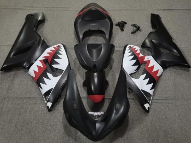 2005-2006 Matte Black Shark ZX6R Motorcycle Fairings