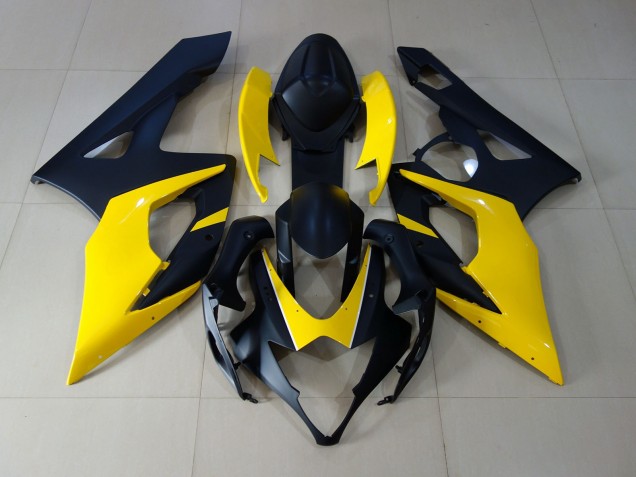 2005-2006 Matte Black & Yellow GSXR 1000 Motorcycle Fairings