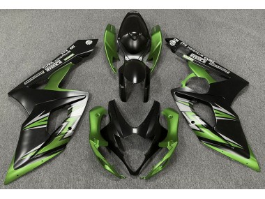 2005-2006 Matte Black and Green GSXR 1000 Motorcycle Fairings