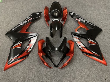 2005-2006 Matte Black and Orange GSXR 1000 Motorcycle Fairings