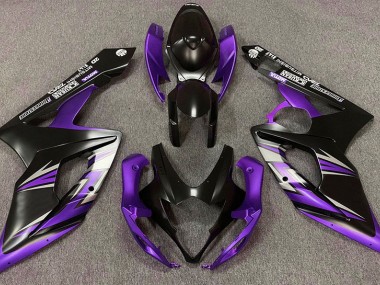 2005-2006 Matte Black and Purple GSXR 1000 Motorcycle Fairings