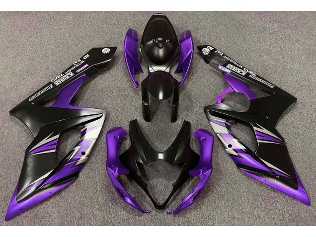 2005-2006 Matte Black and Purple GSXR 1000 Motorcycle Fairings