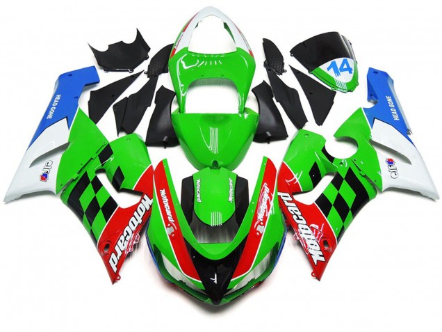2005-2006 Multi Color Check ZX6R Motorcycle Fairings