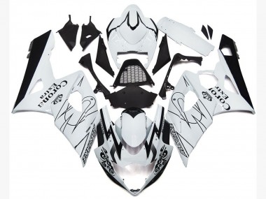 2005-2006 OEM White Corona Style GSXR 1000 Motorcycle Fairings