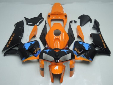 2005-2006 Orange and Black Splatter CBR600RR Motorcycle Fairings