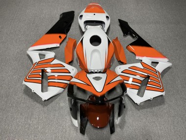 2005-2006 Orange and White Wings CBR600RR Motorcycle Fairings