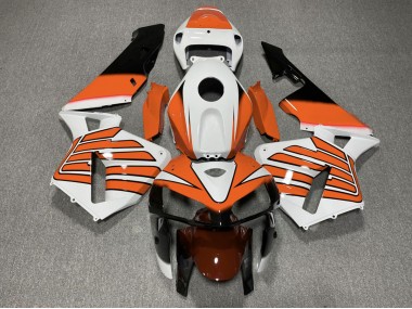 2005-2006 Orange and White Wings CBR600RR Motorcycle Fairings