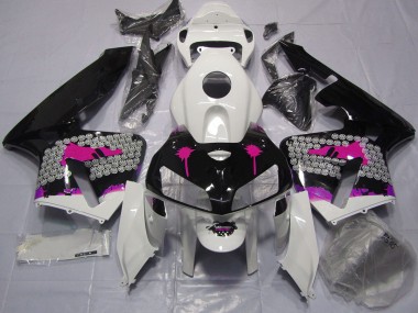 2005-2006 Pink Splatter on Gloss Black CBR600RR Motorcycle Fairings