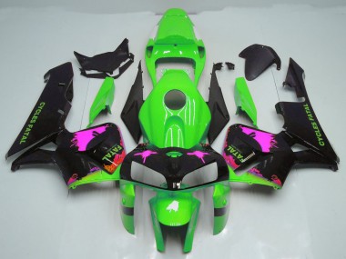 2005-2006 Pink Splatter on Green CBR600RR Motorcycle Fairings