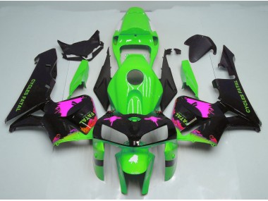 2005-2006 Pink Splatter on Green CBR600RR Motorcycle Fairings