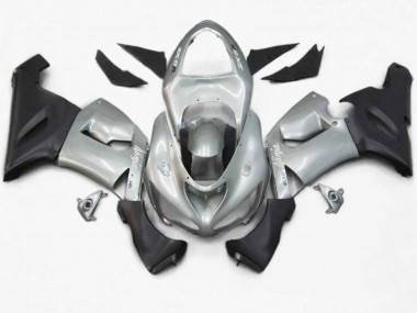 2005-2006 Silver Black Matte ZX6R Motorcycle Fairings