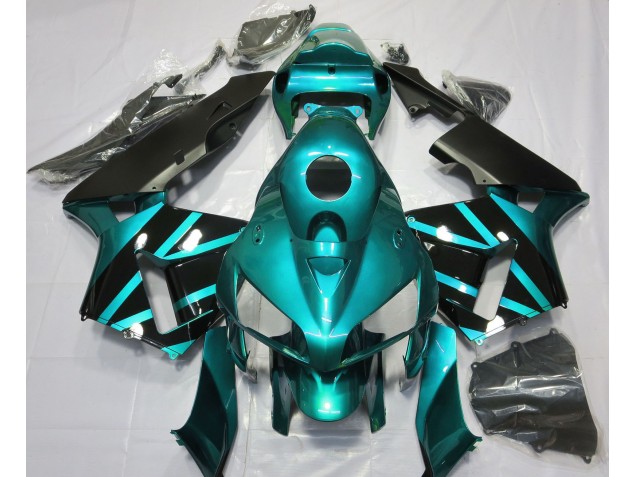 2005-2006 Teal & Gloss Black Design CBR600RR Motorcycle Fairings