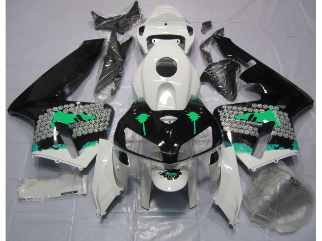 2005-2006 Turquoise Splatter on Gloss Black CBR600RR Motorcycle Fairings