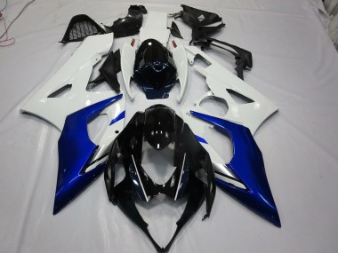 2005-2006 White and Blue GSXR 1000 Motorcycle Fairings