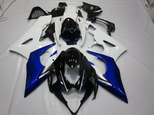 2005-2006 White and Blue GSXR 1000 Motorcycle Fairings