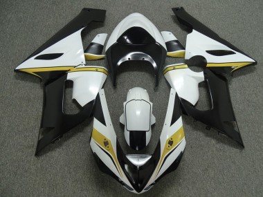 2005-2006 Yellow White and Black ZX6R Motorcycle Fairings
