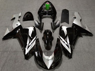 2006-2007 Black and Silver ZX10R Motorcycle Fairings